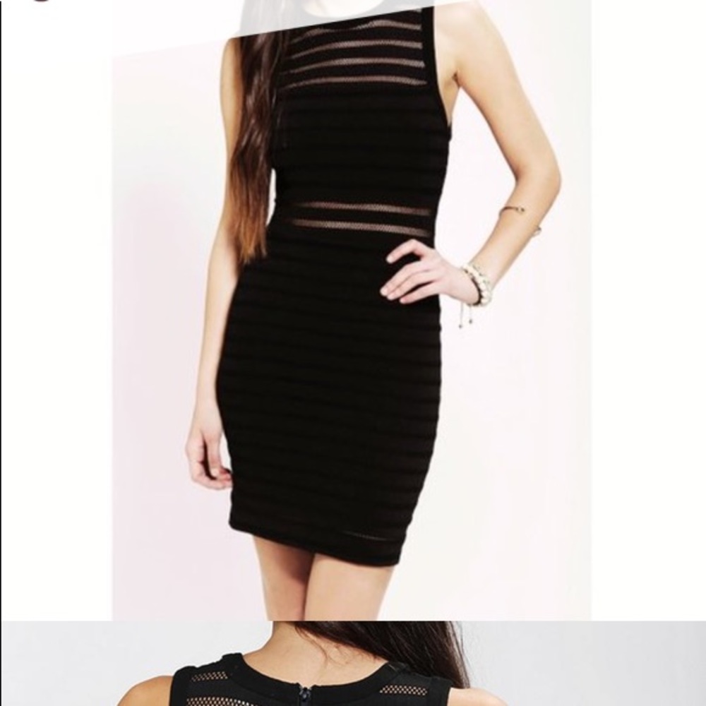 UO Silence + Noise black mesh mini dress sz S